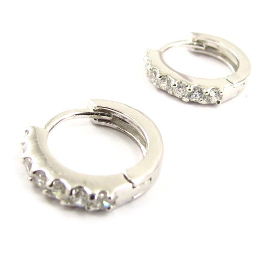 Les Trésors De Lily [K7189] - Silver Hoop Earrings 'Déesse' Silver White (rhodium-plated) - 10x2 Mm