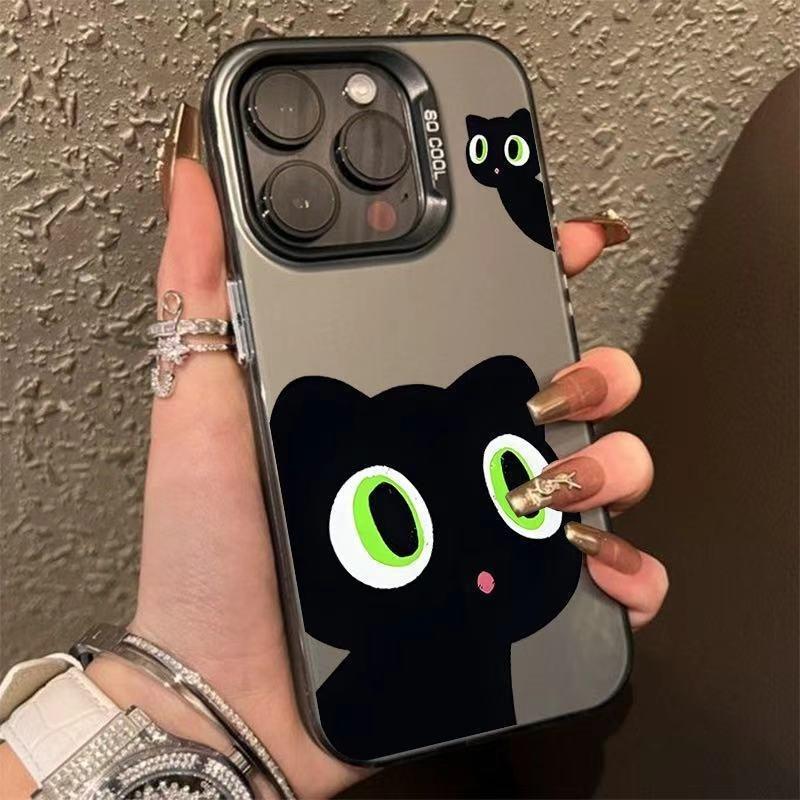 Cute two black cats for iPhone16plus niche 13promax anti-drop 15 iPhone case 14 hard