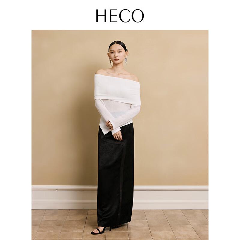 HECO Women's Textured Knit Off-Shoulder Long-Sleeve Top