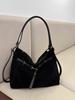 Faux Suede Belt Design Shoulder Bags for Women Fall Winter Retro Tote Crossbody Bag Large Capacity Female Backpack Handbags