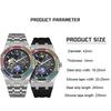 Rhinestone Set Bezel Design Men Automatic Steel Mechanical Watch Tourbillon Luminous Waterproof Men's Wrist Watch