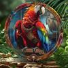 Urban Parrot 2D Flat Aluminum Wall Decor 8x8 Inch Rustproof Metal Art Plaque For Garden Bedroom Garage
