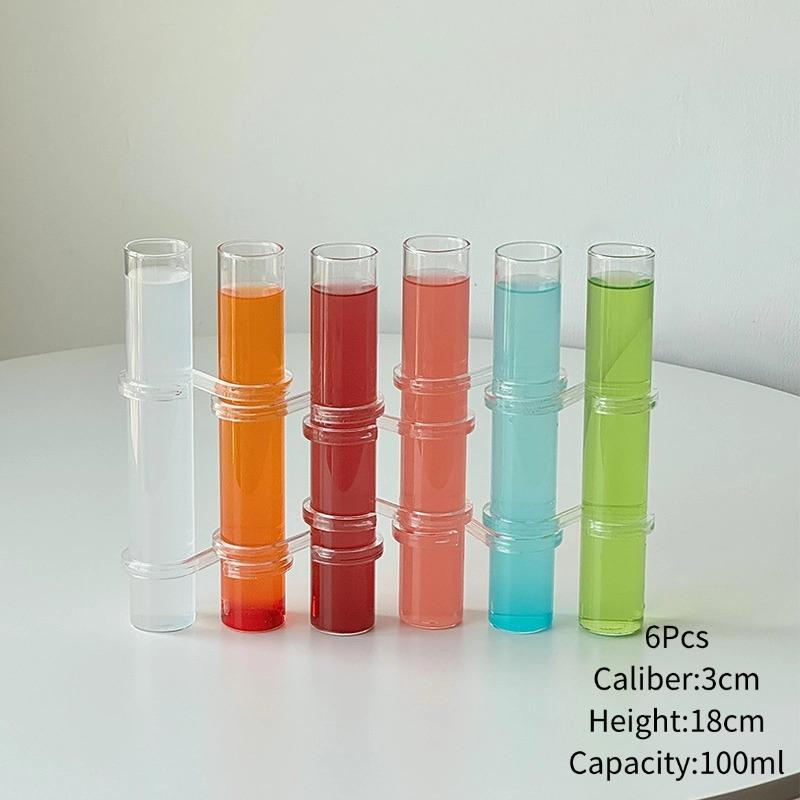 

Japanese Style Wine Glass Set,Creative Tube Glass Cup,Martini & Cocktail Glasses Cups, Juice Drinkware for Bar, Kitchen Party 100ml