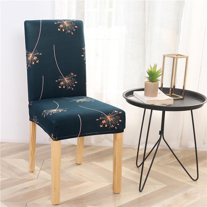 Anti-fouling Household Chair Cover Hotel Chair Package Backrest Seat Cover One-piece Print Elastic Dining Table Seat Cover