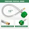 2pack Durability Propane Hose High Pressures Garden Flexible Hose for Reliability Gas Flows In Outdoor Appliances