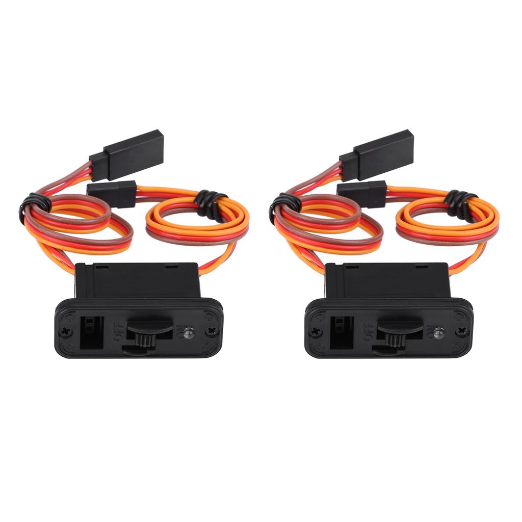 2PCS JR Style RC Switch with LED Indicator Plastic RC Receiver On Off Power Switch for RC Airplane Model