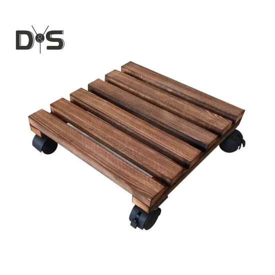 

Деревянный роликовый горшок для растений, грузоподъемность 40 кг, высокая устойчивость, многоцелевой, вращающийся на 360 градусов, для цветочных горок L темно-коричневого