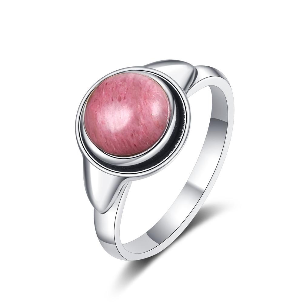 

Simple Ring Jewelry Natural Labradorite S925 Silver Round Tiger Eye Moonstone Ring for Women Wedding Party Luxury Gift 6