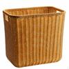 Woven Storage Baskets, Rectangular Wicker Basket with CutOut Handles, Tan Synthetic Rattan for