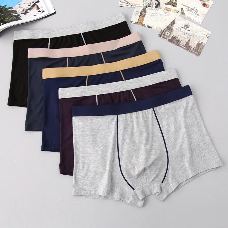 Modal Men's Plus Size Breathable Boxer Briefs - Middle-to-High Waist, Comfortable Fit for All Ages