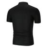 Men's Summer Casual Slim Fit Color Cuff Stand Collar Half Collar Shirt Top Clothes