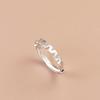 S925 Sterling Silver Geometric Stripe Ring for Women - Irregular Unique Wave Design