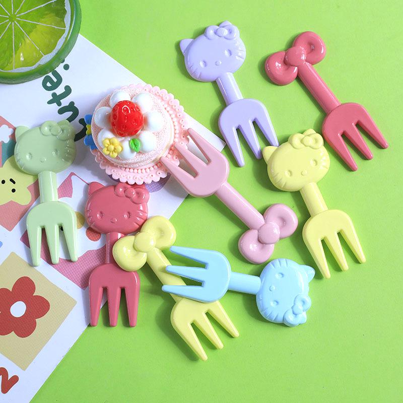 Acrylic Cat Bow Fork Cream Glue DIY Craft Kit for Hair Accessories & Keychains