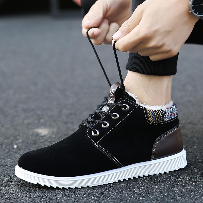 Fashion 2024 Popular Male Footwear Antumn Winter Fashion Casual Shoes for Men Adults Comfortable Senior Suede Black Male Sneakers