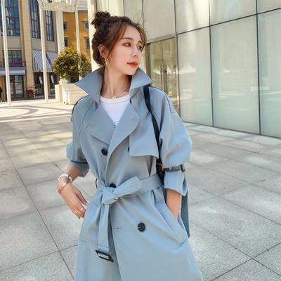 British Style Long Trench Coats Classic Double Breasted Windbreaker Elegant Womens Loose Overcoats