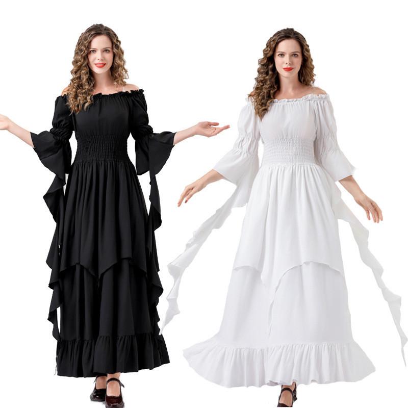 Historical Festival Dress With Flared Sleeves For Cultural And Themed Events