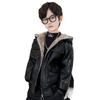 Jungen 2025 Herbst/Winter Koreanischer Stil Plus Samt Lederjacke