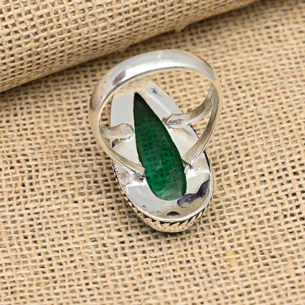 Beautiful Green Tourmaline Gemstone Handmade 925 Sterling Silver Ring Jewelry