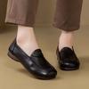 Mom shoes spring and autumn 2025 new soft leather soft sole soft surface single shoes comfortable leather shoes middle-aged and elderly one-pedal w