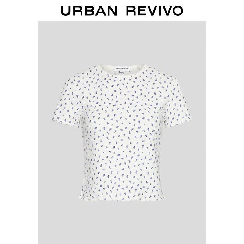UR Women s Floral Lace Slim Short T-shirt M