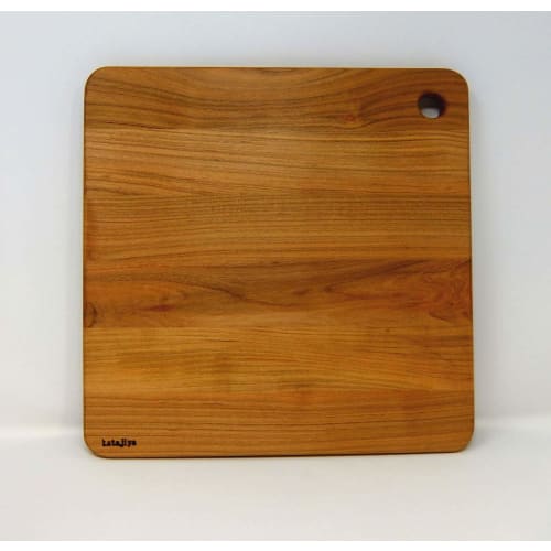 Katajiya Wooden Cutting Board, Made in Japan from Solid Yamazakura Wood, Small Size [250 x 250mm, Thickness 15mm] - Resharpening Service Available