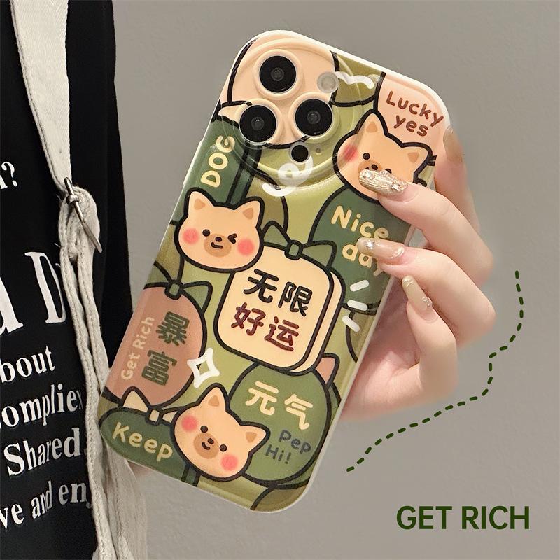 Zhitai Cartoon Silikon Handyhülle für iPhone 14/15 Pro, Vivo, Huawei mit Luftpolster
