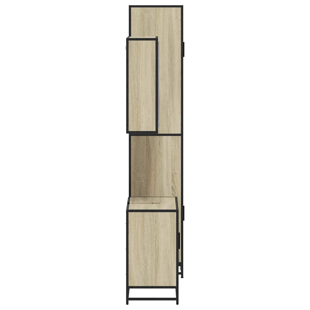 3 Piece Bathroom Furniture Set in Sonoma Oak Particleboard
