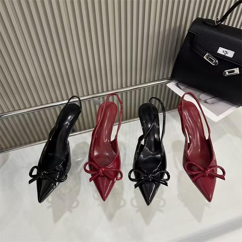 Fashion Footwear Slingbacks Fashion Butterfly-Knot Women High Heels Pumps Shoes Ladies Heels Shoes Female Pointed Toe