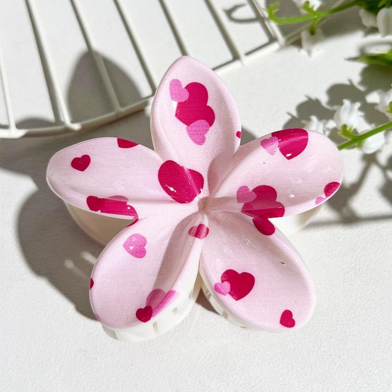 Printed Clips, Egg Flower Fresh and Light Hair Clips Back of The Head Updo Shark Clips