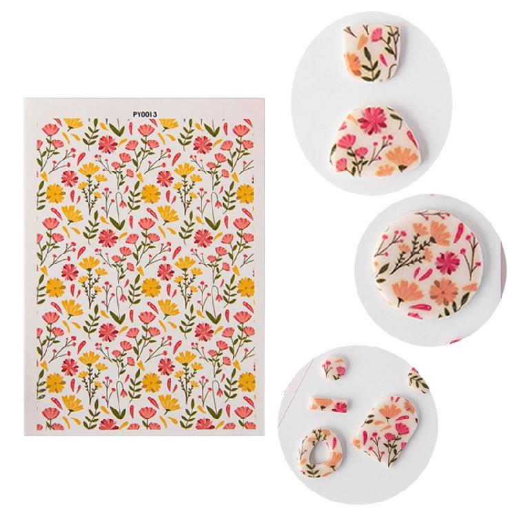 Floral Transfer Sheet for Clay Jewelry, Water Soluble Clay Transfer Paper