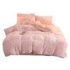Luxury Winter Warm Long Plush Pink Bedding Set Queen Mink Velvet Double Duvet Cover Set with Fitted Sheet Warmth Quilt Covers