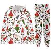 Party New Year Holiday 3D Printed Christmas Santa Claus Man Woman Hoodies Pants 2pcs Sets Casual Oversized Long Sleeve Set