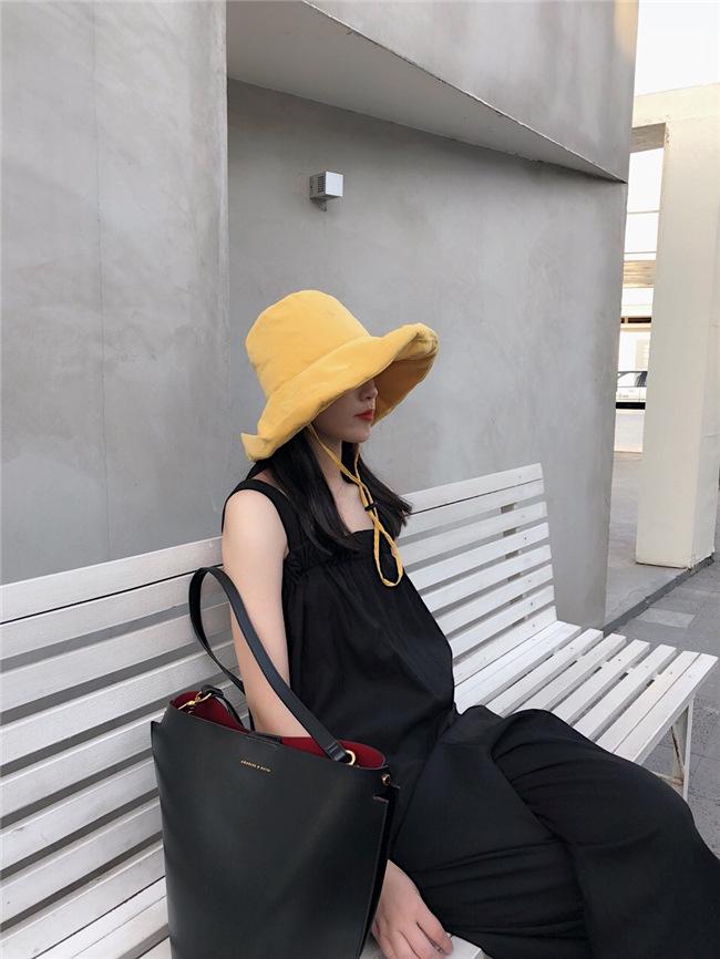 Japanese Style Wide Brim UV Sun Visor Hat for Women - Spring, Summer, Autumn Casual Bucket Hat