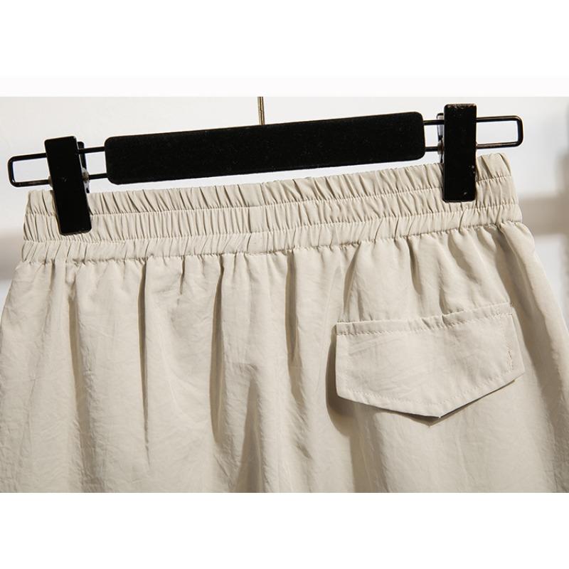 DIMANAF 2025 Plus Size Shorts Summer Women Wide Leg Pants Solid Loose High Waist Casual Short Pants Basic Harem New