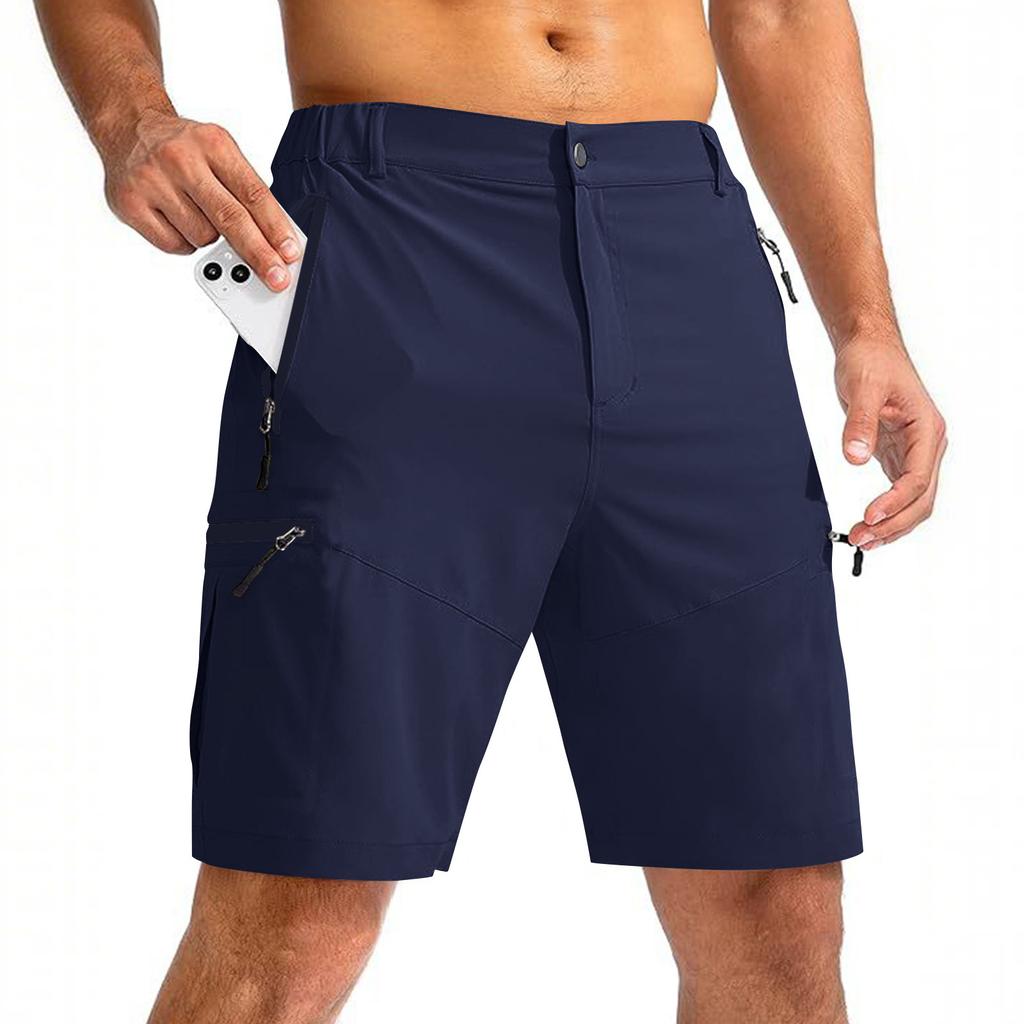 Men's Golf Shorts with Multi Pockets, Elastic Waist Casual Dress Shorts for Summer