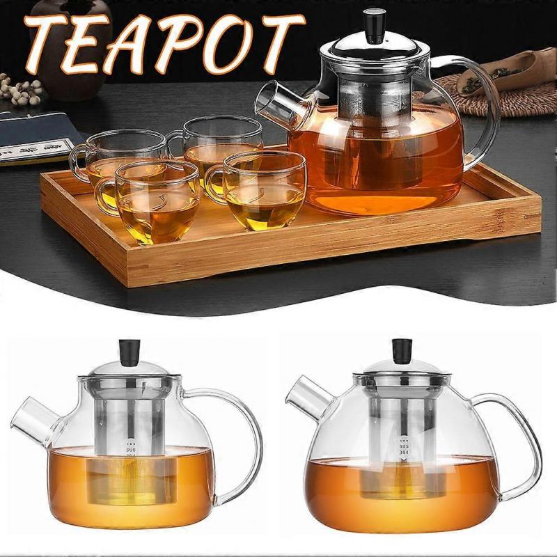 Glas-Teekanne Set Hitzebeständig Explosionsgeschützt Große Kapazität Handgefertigte Teekanne für Küche Familie