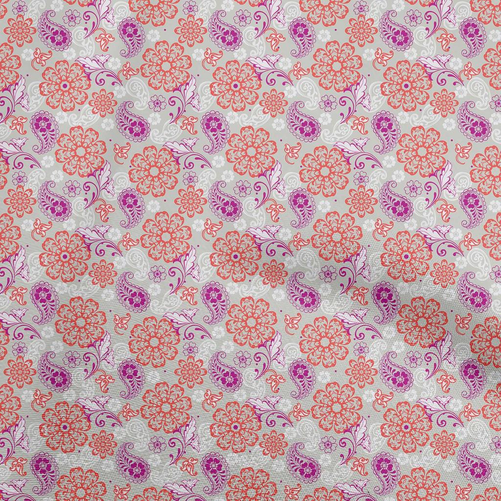 oneOone Cotton Flex Dark Brown Fabric Paisleys Craft Projects Decor Fabric Printed By The Yard 40 Inch