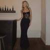 2026 Spring/Summer Women's Sexy Backless Lace Patchwork Halter Dress