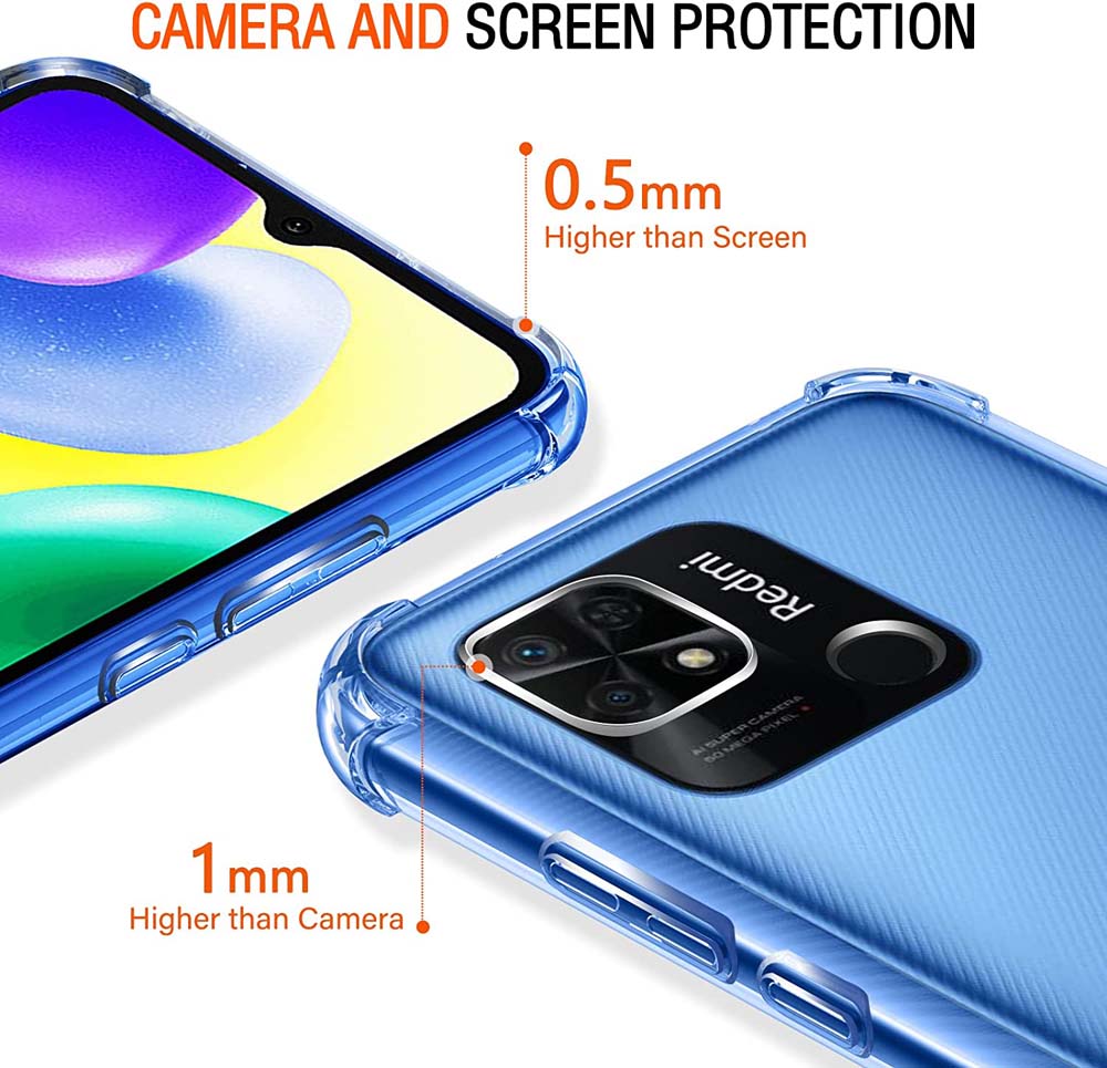 Thick Shockproof Silicone Clear Phone Case For Xiaomi Redmi 10A 13C 4G 12 5G 12C 10 Prime 10C 9C 9A Protection Case Back Cover