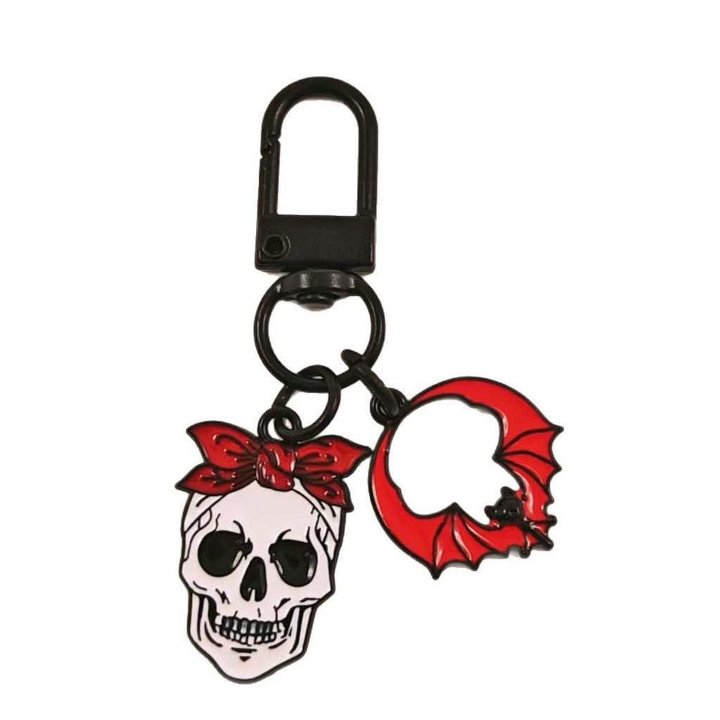 Cross-Border Halloween Skull & Pumpkin Keychain – Metal Ghost Charm Gift