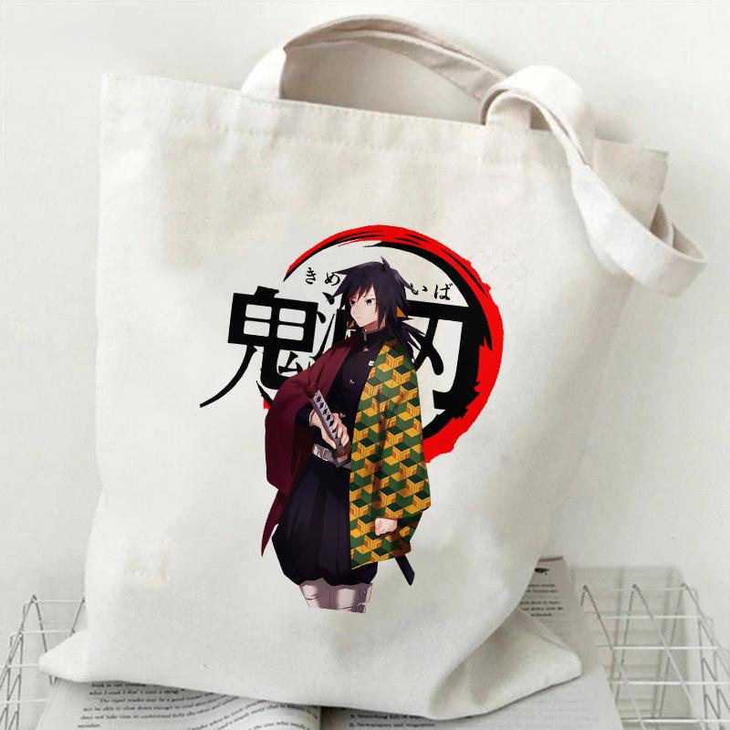 Japan cartoon comics Demon Slayer Printed Canvas Bag Large Capacity Tote Bag 7556 KTB