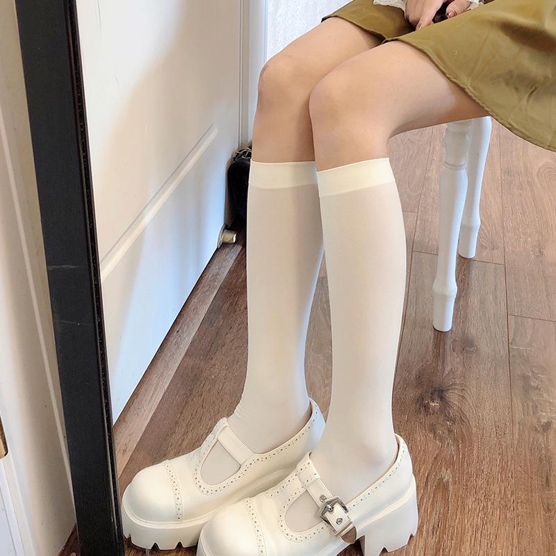 Lolita White Lace Bow Over-the-Knee Velvet Socks
