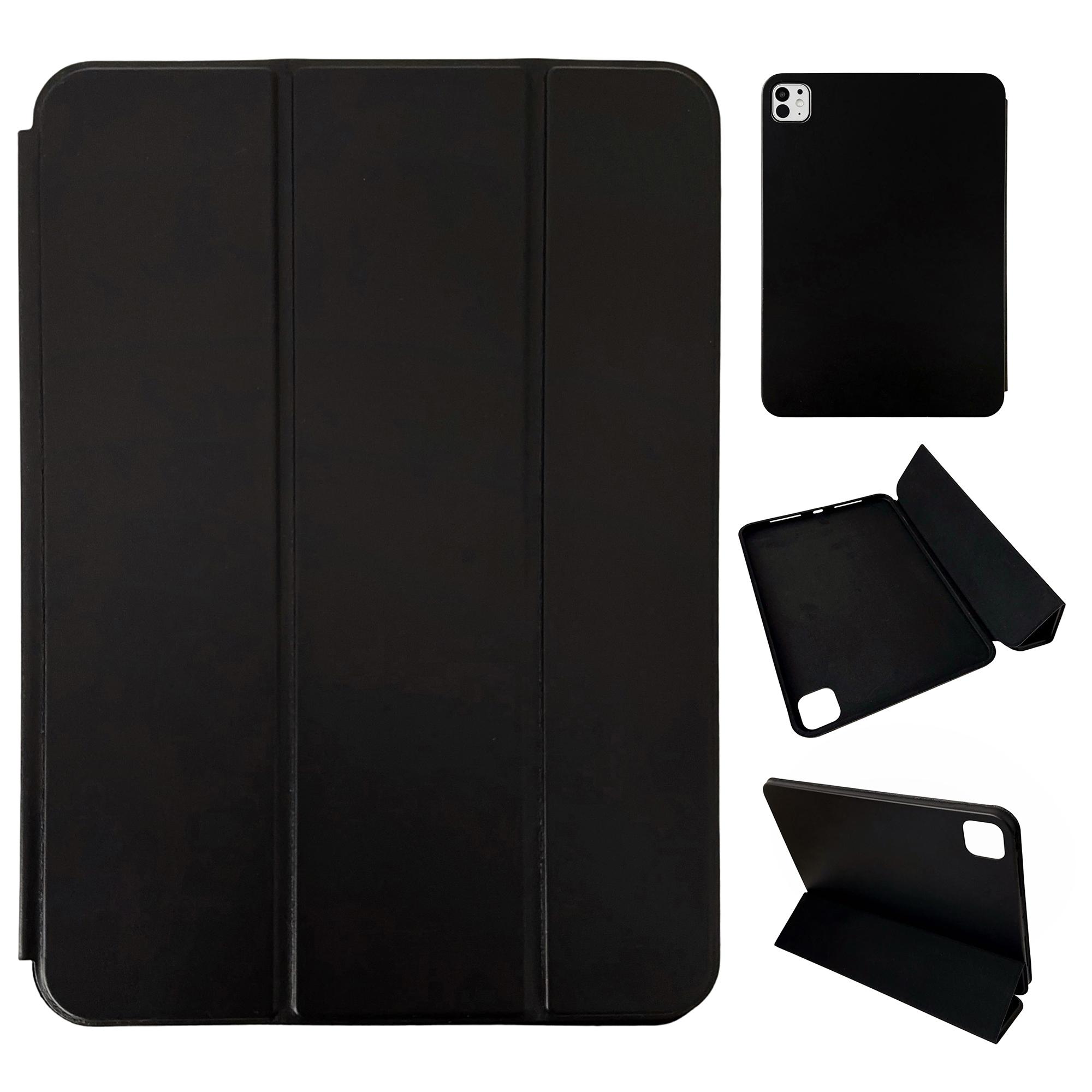 

Bulk Purchasing For iPad Pro 13 (2024) Protective Case Tri-Fold Stand Leather Flip Tablet Cover Black