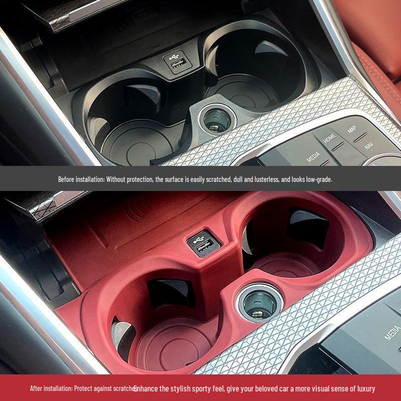 Wireless Charging Non-Slip Silicone Cup Holder Mat for BMW 3 & 5 Series (530li, 325li, 330li)