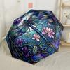 Art Nouveau Dragonfly Compact Travel Automatic Umbrella Compact & Durable 8-Rib Design Durable Plastic & Iron All-Season Travel