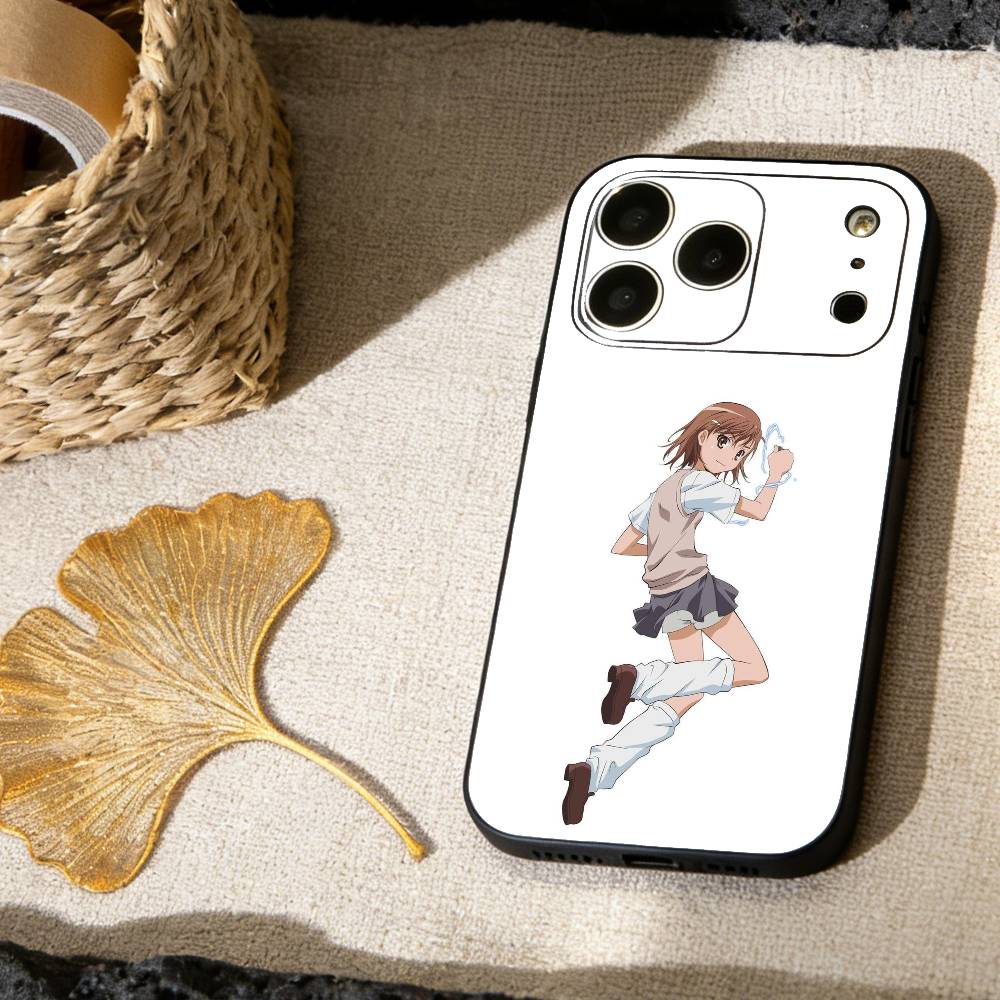 M-Misaka Mikoto Phone Case For iPhone 17,16,15,14,13,12,11 X XR Plus,Soft Silicone Black Cover