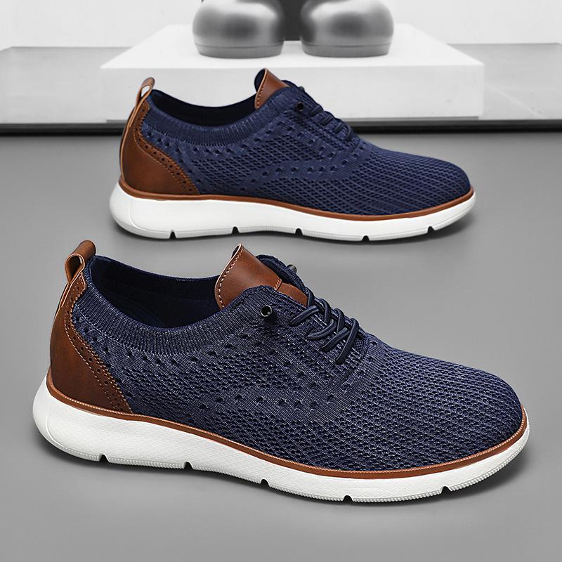 Foreign Trade Large Size Men's Shoes Lightweight Casual Sports Shoes Breathable Fly-woven Mesh Loafers Fashionable and Versatile