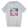 Dark Gothic Short Sleeve T-shirt Cute Cartoon Girl Streetwear Simple Casual Top Retro Loose E-Girl Summer Short Sleeve T-shirt