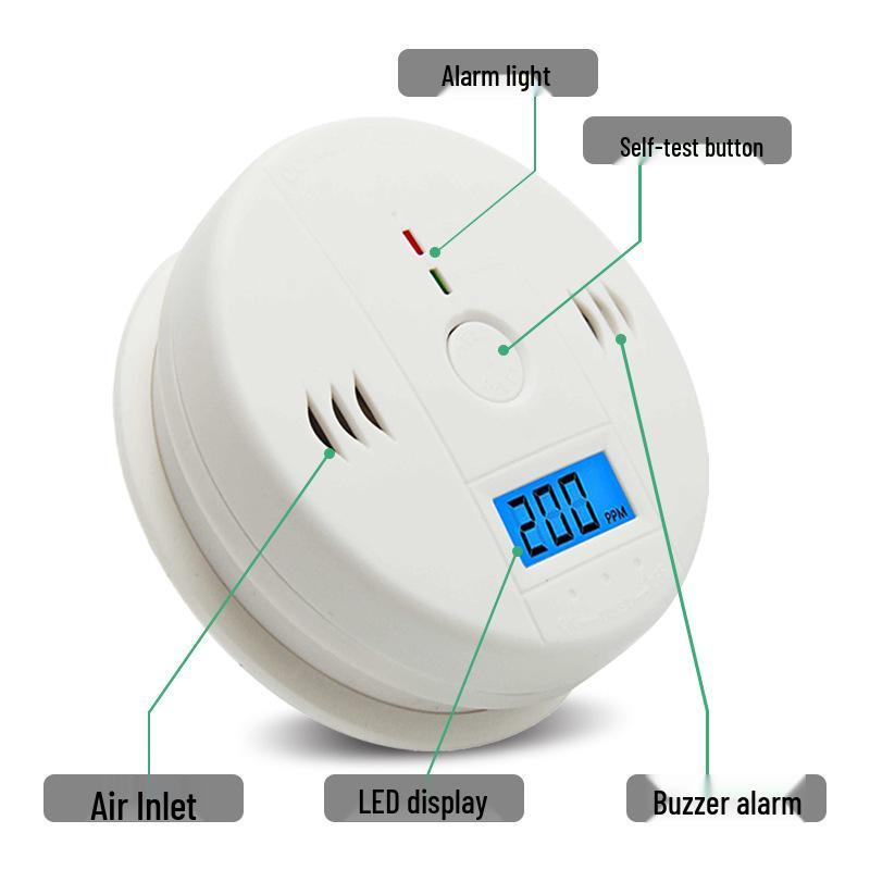 Carbon Monoxide Alarm with LCD Display - Home Gas Detector