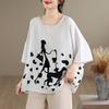 Short sleeve Oversized cotton vintage character Casual loose t shirt tops Women summer t-shirt